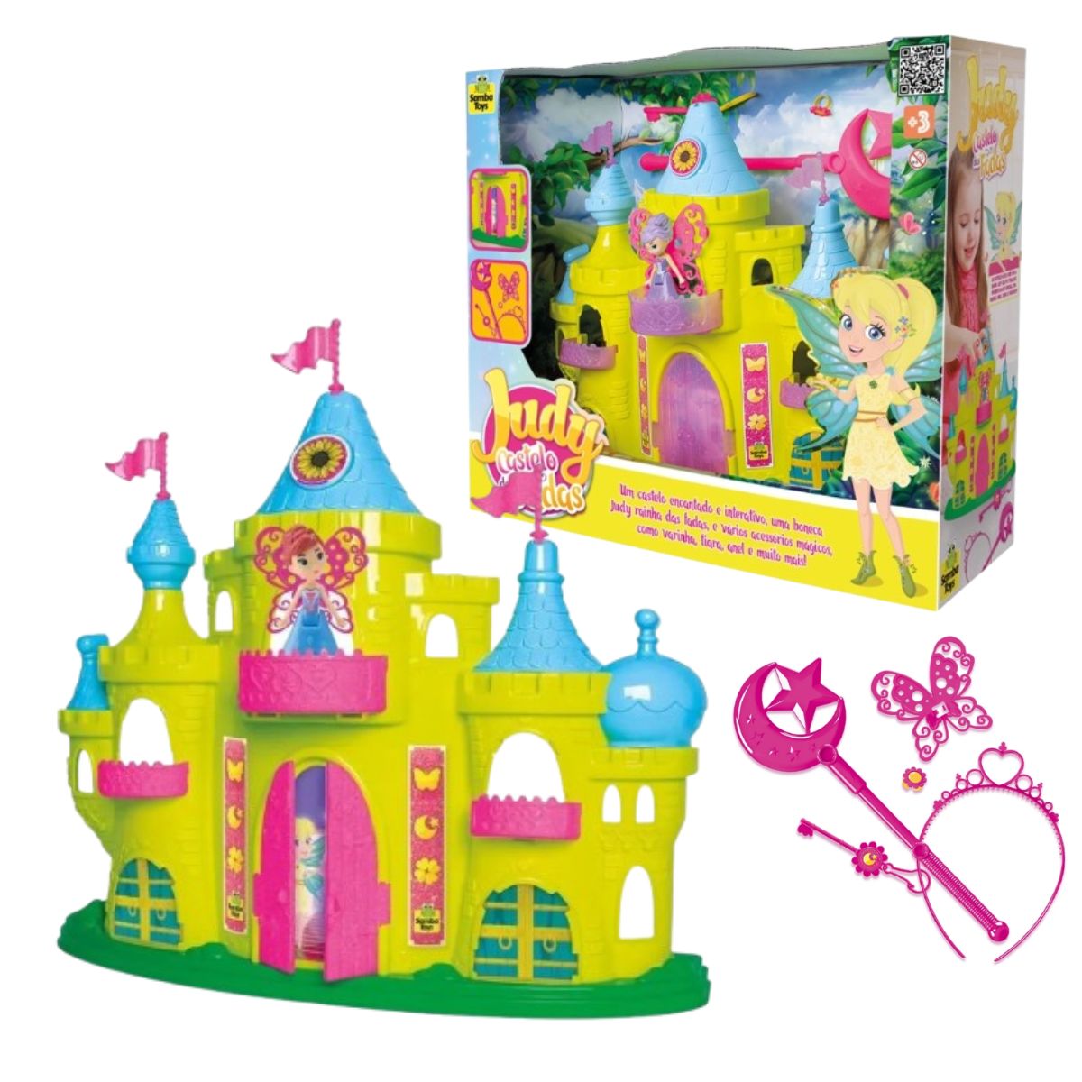 Castelo Das Fadas Judy Com Acessórios E Luz - Samba Toys Castelo Das Fadas Judy Com Acessórios E Luz - Samba Toys